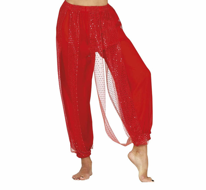 Pantalon de danseuse orientale Rouge Dames