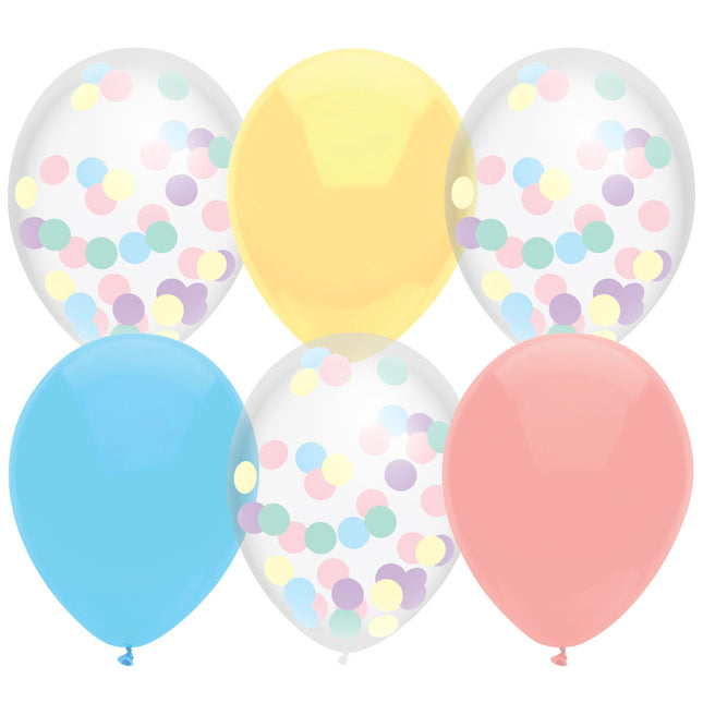 Ballons Pastel Confetti 30cm 6pcs