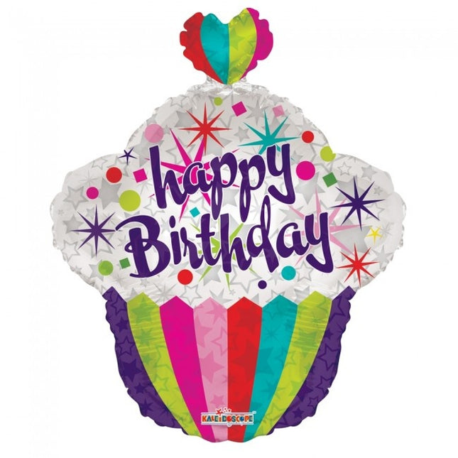 Ballon à l'hélium Cupcake Happy Birthday 56cm vide