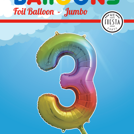 Ballon de baudruche Figure 3 Arc-en-ciel XL 86cm vide