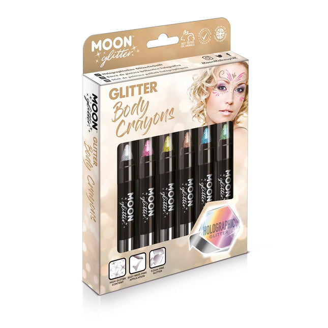 Moon Glitter Holographic Body Crayons Purple 3.2g