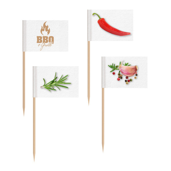 Bbq & Grill Drapeaux de bâtonnets de cocktail 30pcs