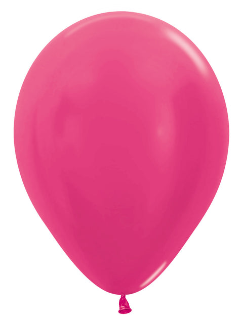 Ballons de baudruche métalliques Fuchsia 30cm 12pcs