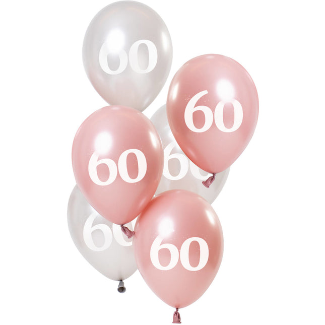 Ballons 60 ans rose 23cm 6pcs