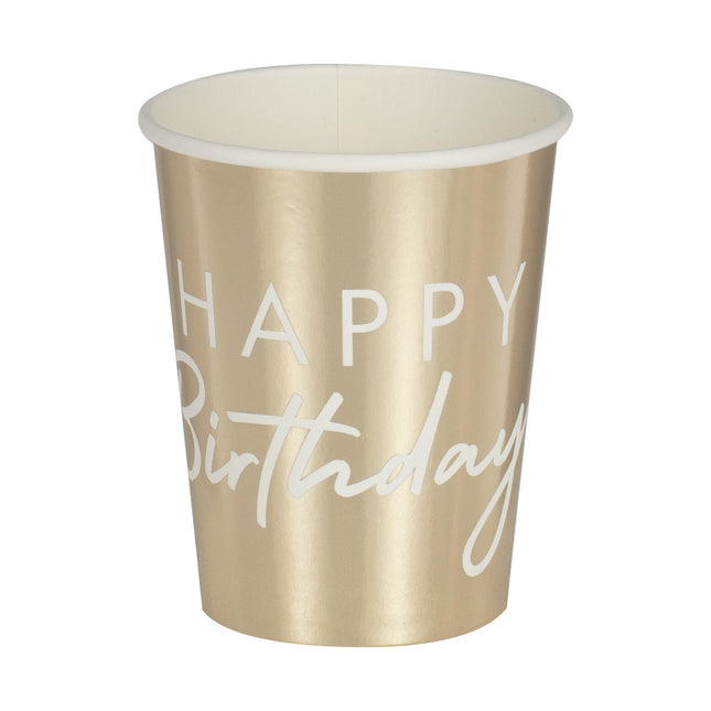 Tasses Happy Birthday 260ml 8pcs