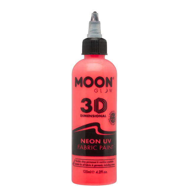 Moon Glow Neon UV Fabric Paint 125ml Intense Red 125ml