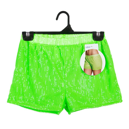 Short à paillettes Vert fluo M