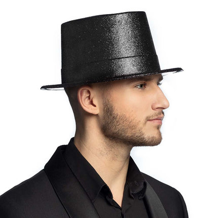 Chapeau noir pailleté 29cm