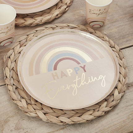 Assiettes arc-en-ciel Happy Everything 25cm 8pcs