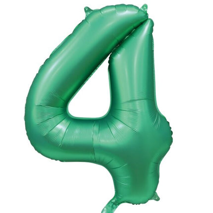 Ballon numéro vert 4 ans brillant 86cm