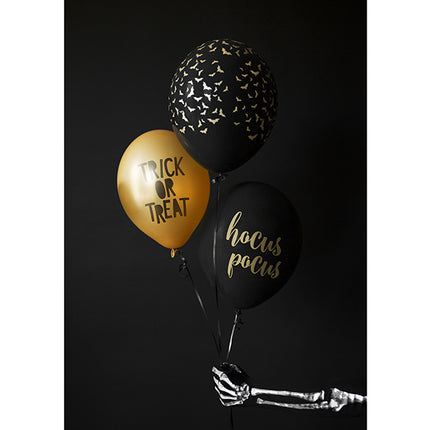 Halloween Balloons Bat Black 30cm 6pcs