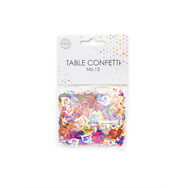 Confettis de table 15 ans colorés