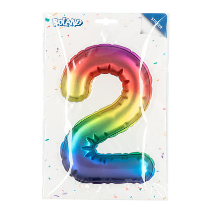 Rainbow 2 Year Stickers Foil Balloon 20cm