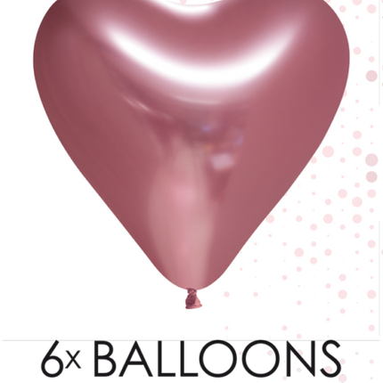 Ballons en forme de coeur rose 30cm 6pcs