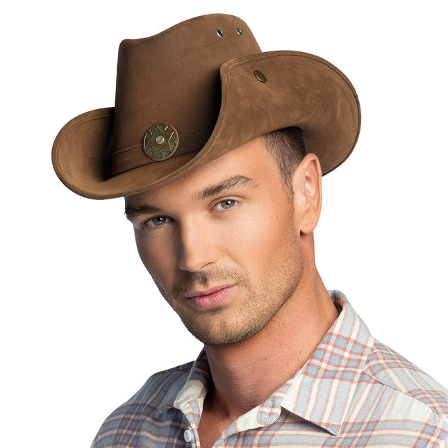 Chapeau de cow-boy en cuir Deluxe