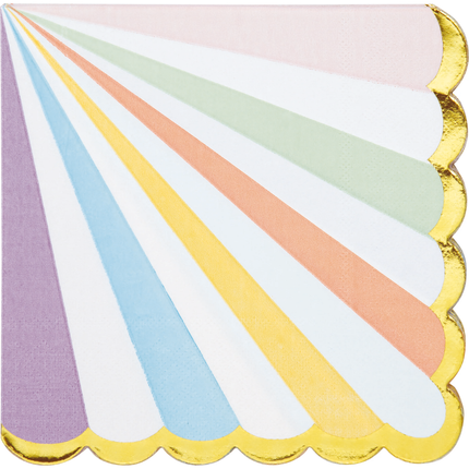 Serviettes Stripes Pastel 33cm 16pcs