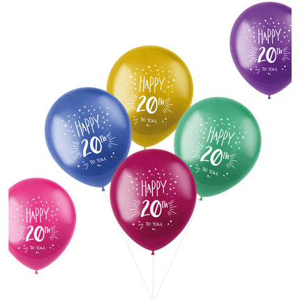 Ballons 20 ans Happy 20th 33cm 6pcs