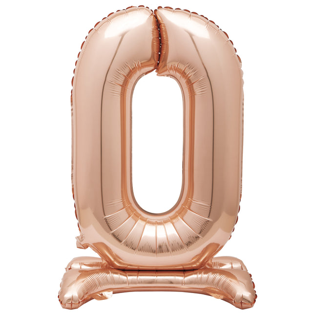 Ballon de baudruche Figure 0 Rose Gold Standard 76cm