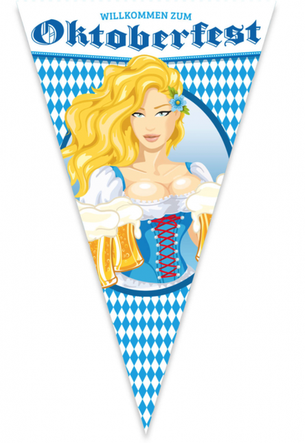 Drapeau de la fête de la bière Willkommen Zum Oktoberfest 1.5m