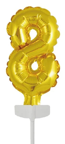 Décor de gâteau doré 8 ans Ballon de baudruche 12.5cm