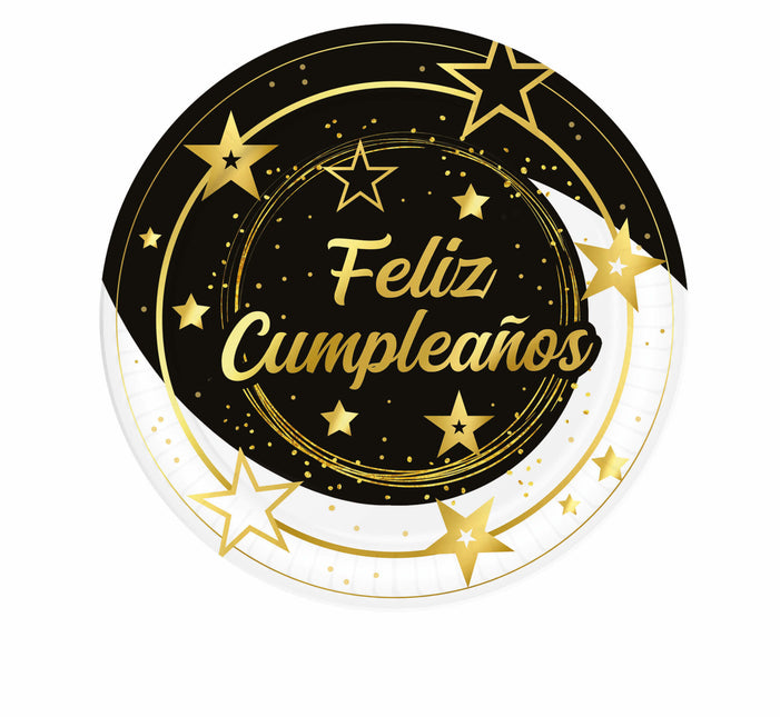 Assiettes Feliz Cumpleanos 23cm 6pcs