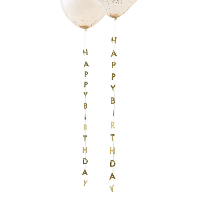 Guirlande de ballons Golden Happy Birthday 1m