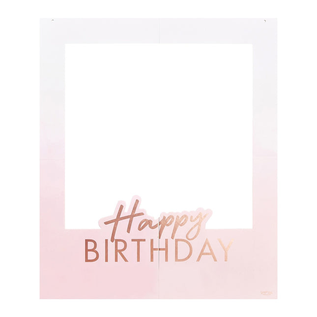 Cadre Photobooth rose Happy Birthday Set fait maison