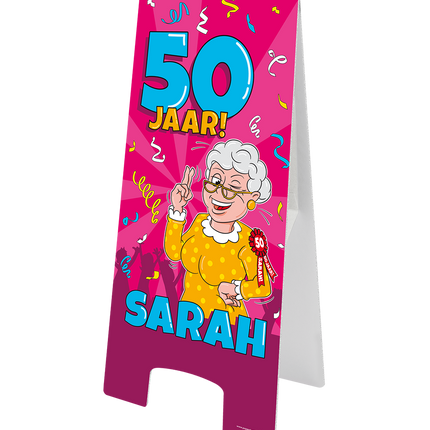 Panneau d'avertissement Sarah Cartoon 58cm