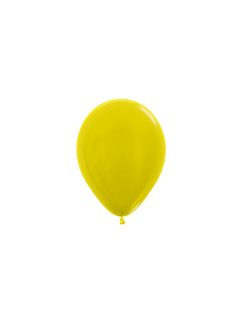 Ballons de baudruche jaune métallique 12cm 50pcs