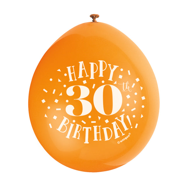 Ballons Happy Birthday 30 Years 28cm 10pcs