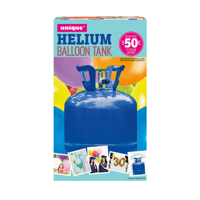 Réservoir d'hélium avec 100 ballons et ruban