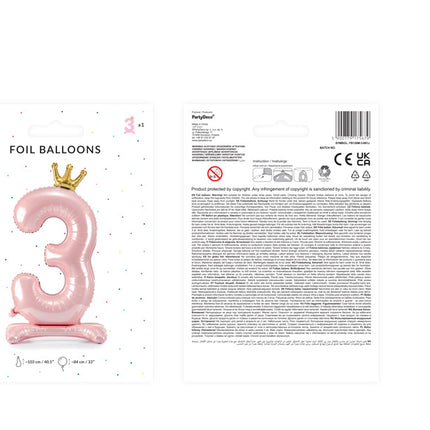 Ballon de baudruche Figure 3 Rose Clair Standard Vide 84cm