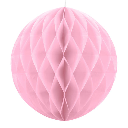 Boule en nid d'abeille rose clair 30cm