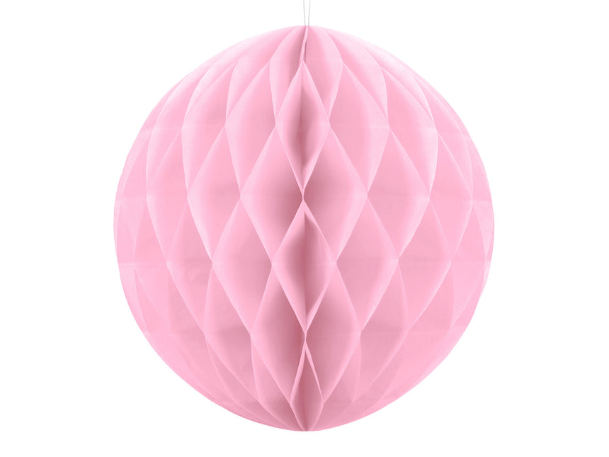 Boule en nid d'abeille rose clair 30cm