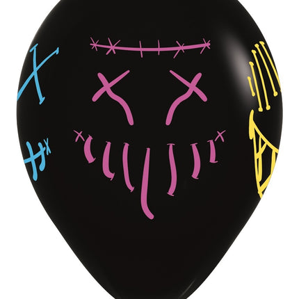 Ballons Masques Encre Néon Noir 30cm 25pcs