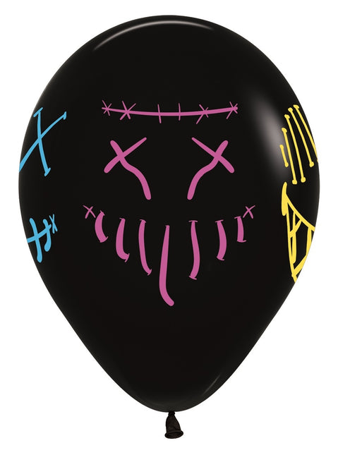 Ballons Masques Encre Néon Noir 30cm 25pcs