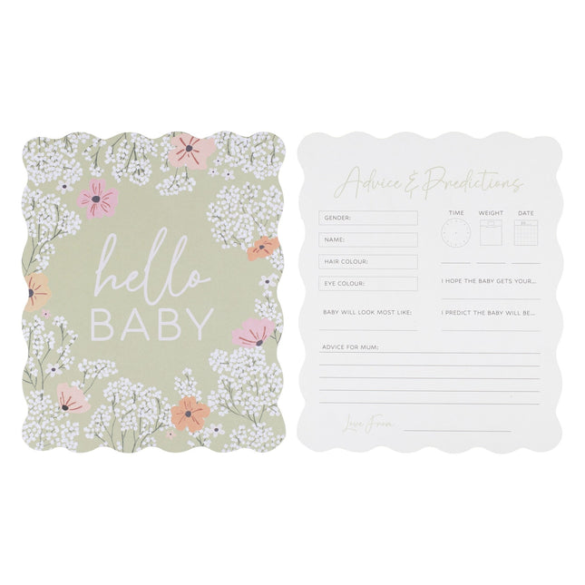 Jeu de cartes pour la douche de bébé Hello Baby 10 pièces