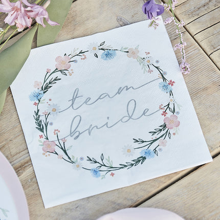 Serviettes de table Team Bride 16.5cm 16pcs