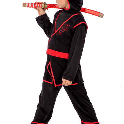 Costume de Ninja Rouge Noir Garçon