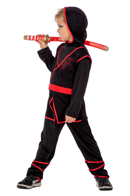 Costume de Ninja Rouge Noir Garçon