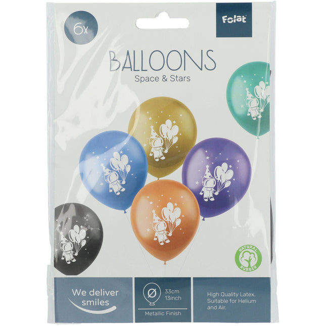 Ballons Space & Stars Coloured 33cm 6pcs