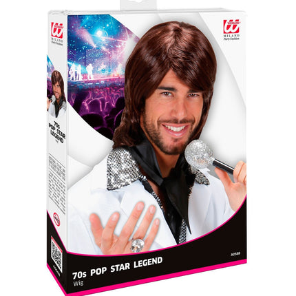 Perruque brune Pop Star