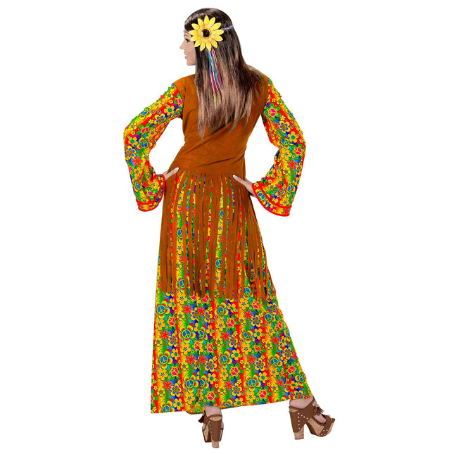 Hippie 60S Dress Ladies With Vest