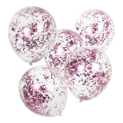 Ballons Confetti Rose Latex 30cm 5pcs