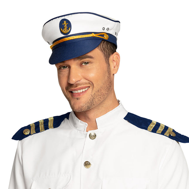 Casquette Capitaine Blanc/Bleu