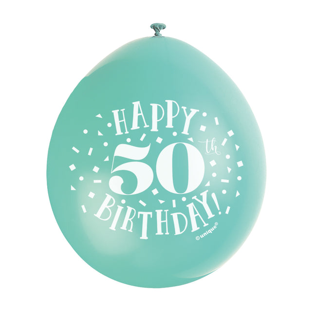 Ballons Happy Birthday 50 Years 28cm 10pcs