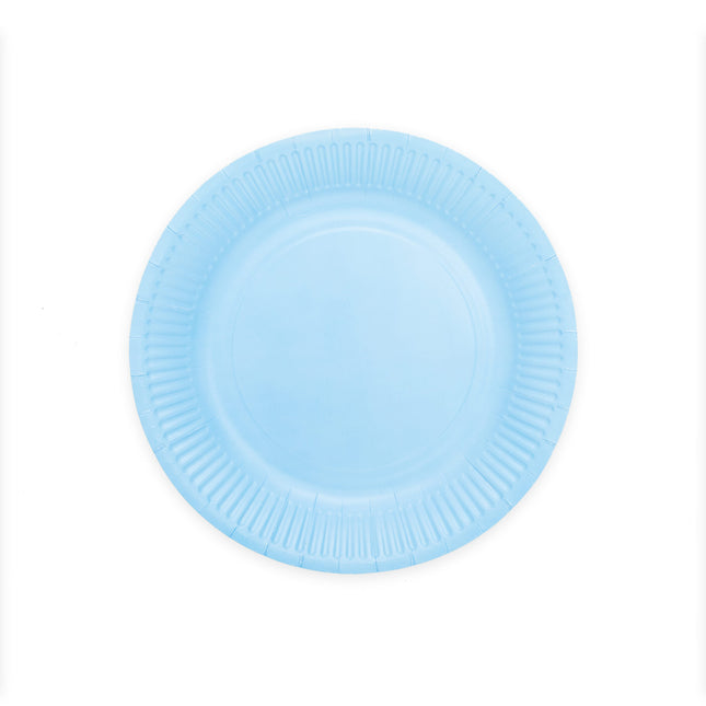 Assiettes en papier bleu clair 23cm 16pcs