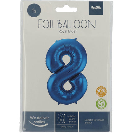 Ballon de baudruche Figure 8 Bleu Métallique XL 86cm Vide