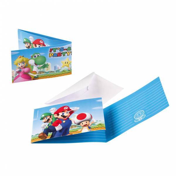 Invitations Super Mario 8pcs