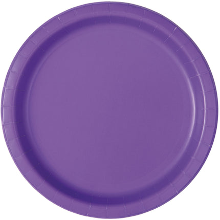 Assiettes violettes néon rondes 23cm 16pcs